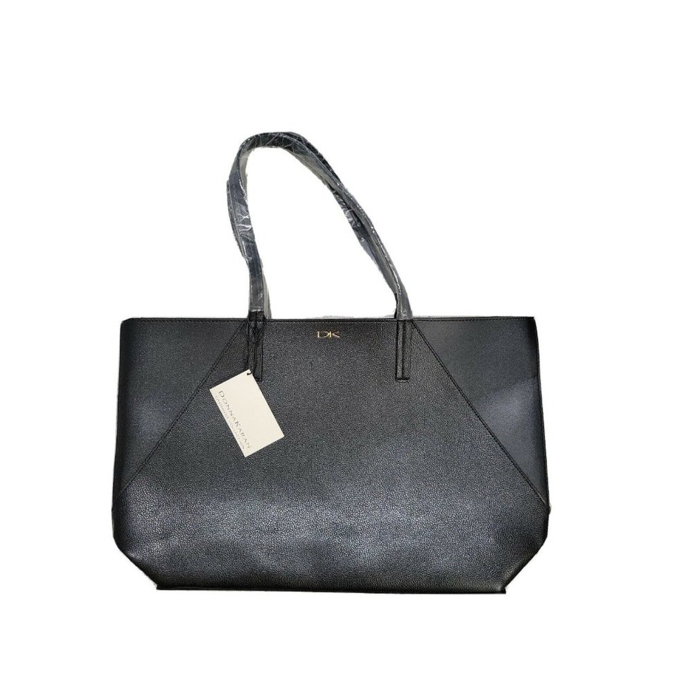 DONNA KARAN Cashmere Collection Black Open Top Tote Bag Womens  NEW